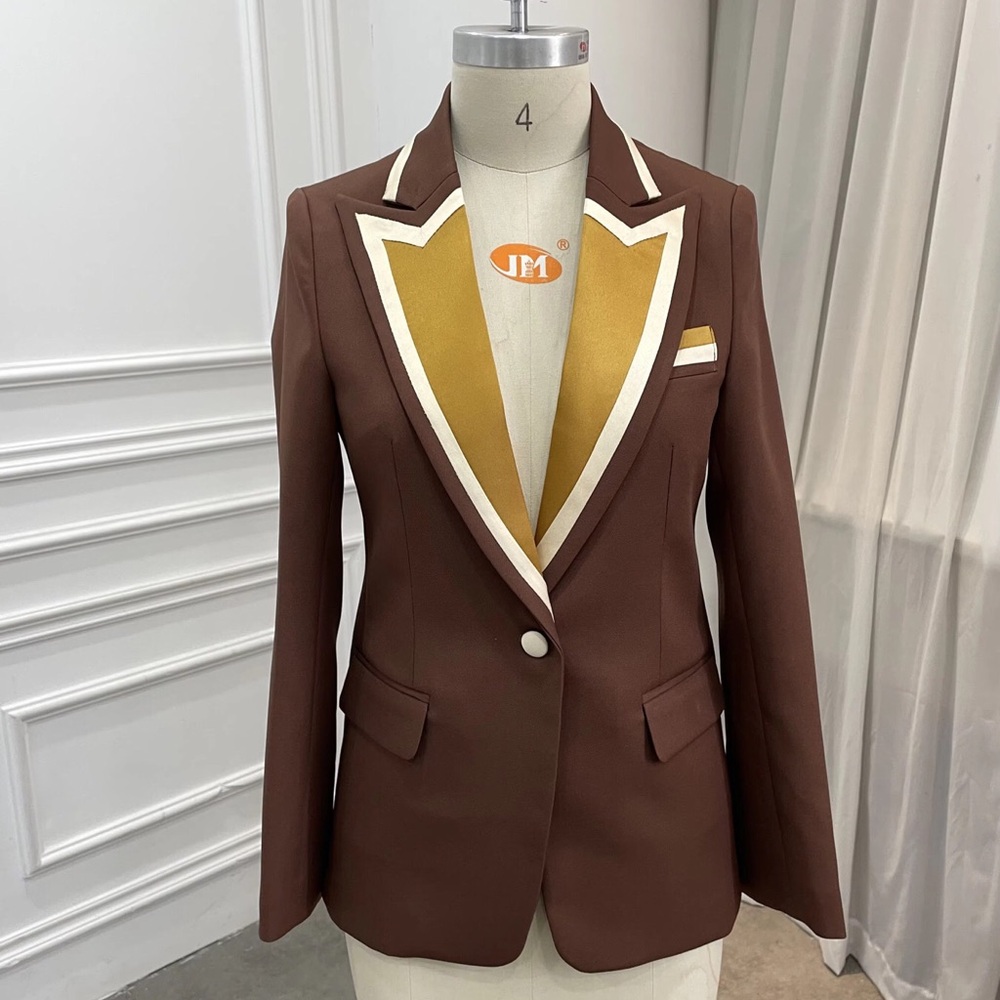 Brown and Gold Women's Blazer